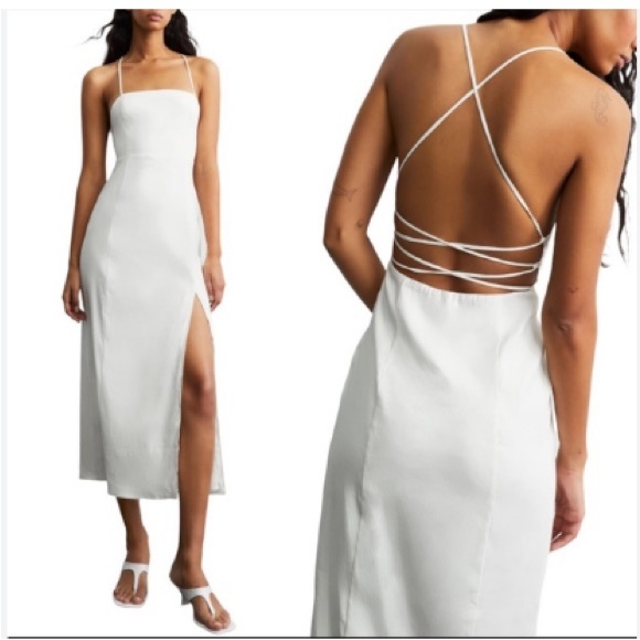 Zara Linen Openback Dress - Picture 3 of 4